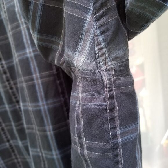 Van Heusen short sleeve button down Shirt 3xlt 20-20 1\2 blue plaid - Picture 5 of 6